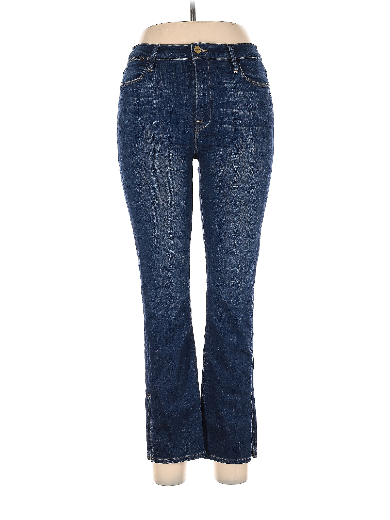 Frame Jeans Button FRAME Denim Solid Blue Jeans 31 Waist - 82% off | thredUP