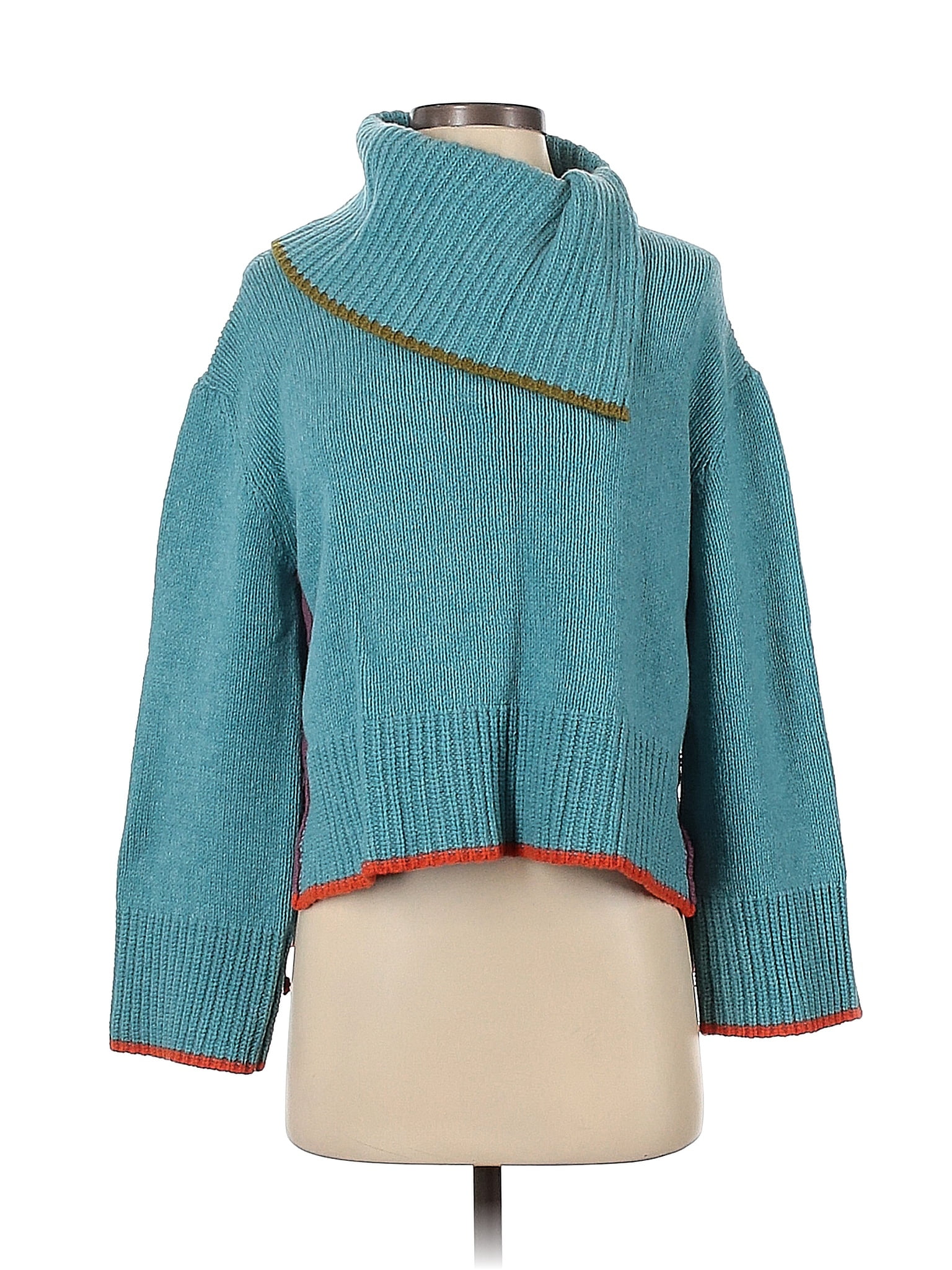 IVKO Color Block Teal Pullover Sweater Size XXS - XS - 55% off | ThredUp