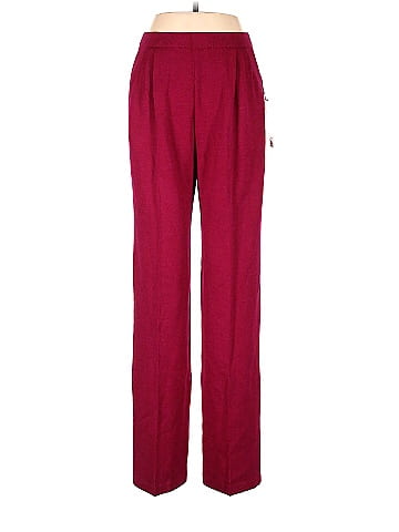 St. John Collection Solid Maroon Burgundy Dress Pants Size 6 - 83