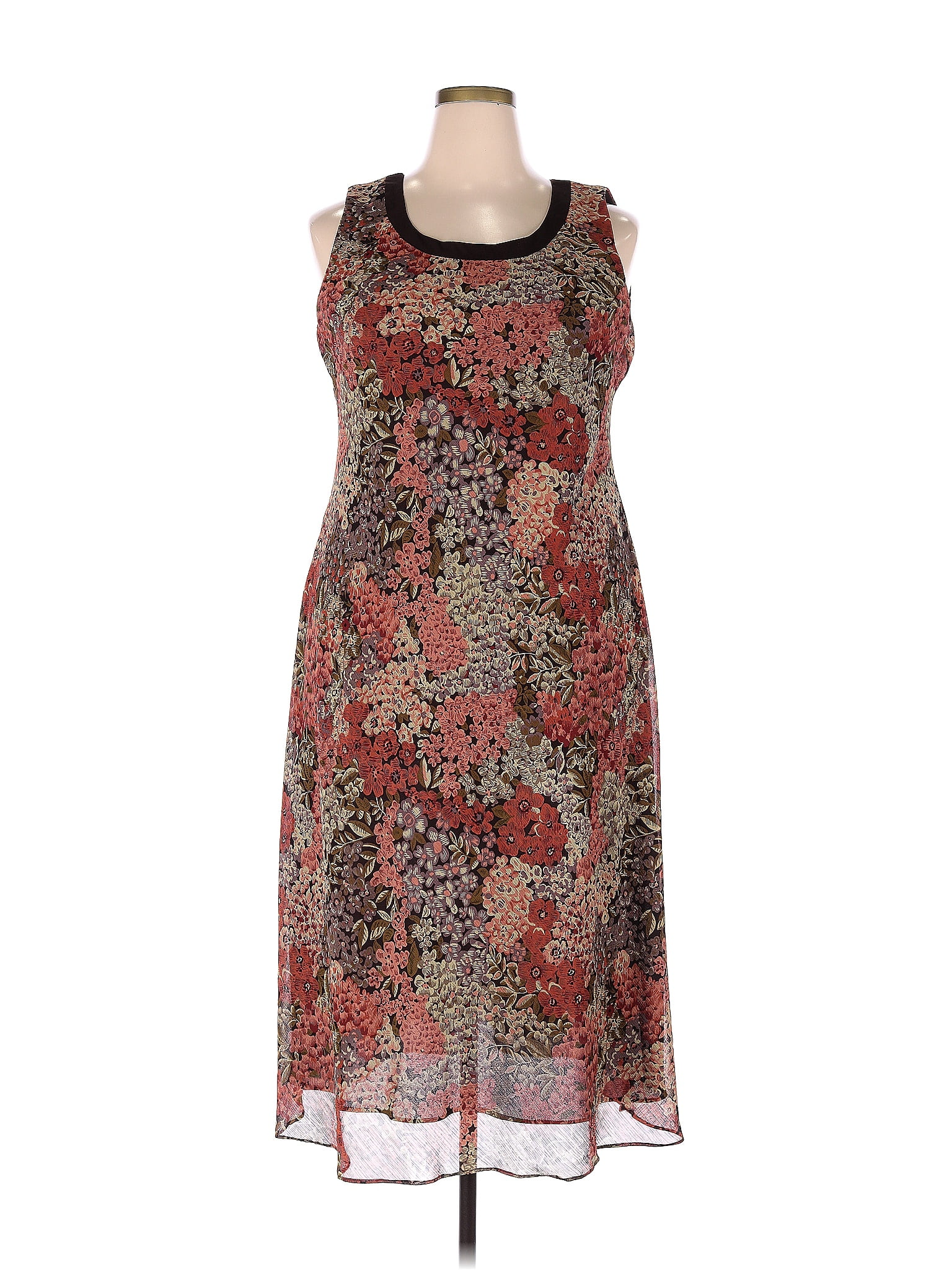 Studio 1 100% Polyester Brown Casual Dress Size 18