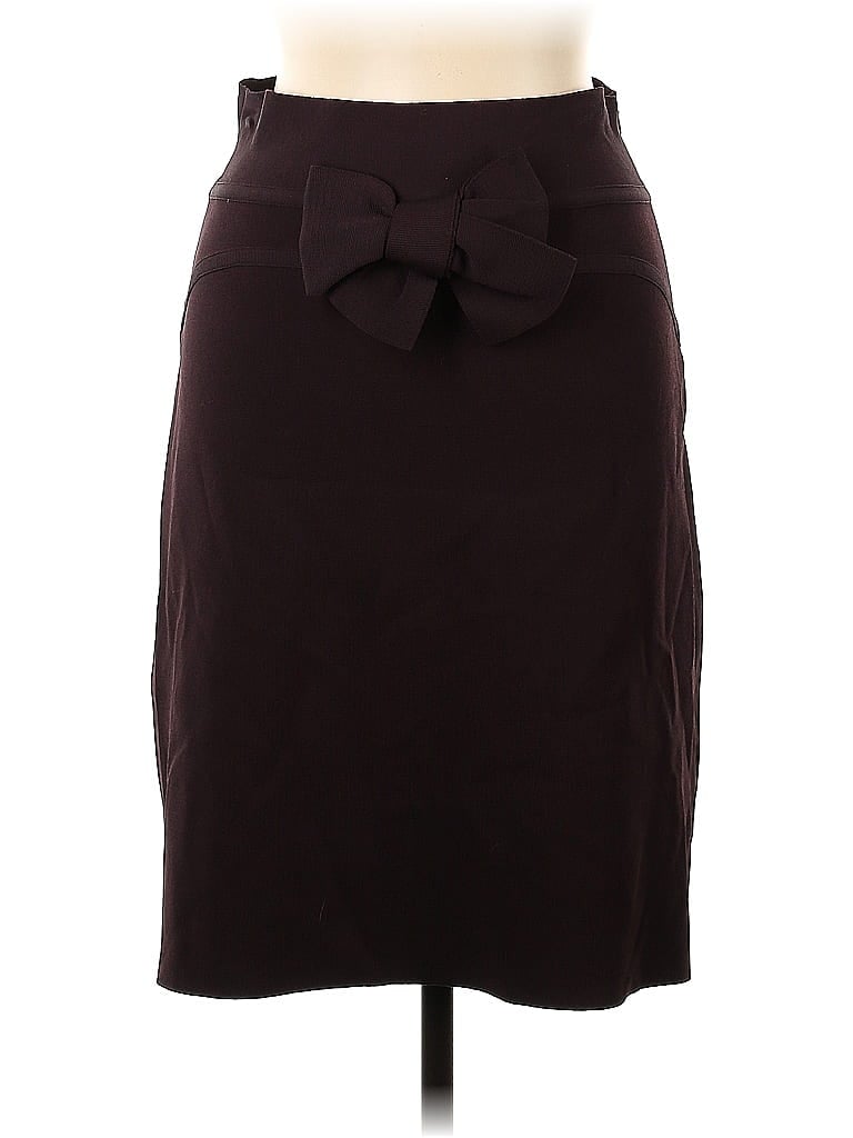 Valentino Solid Burgundy Casual Skirt Size L - photo 1
