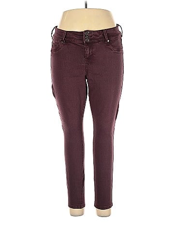 Womens burgundy jeggings sale