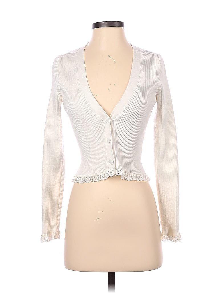 For Love & Lemons Solid White Ivory Cardigan Size S - 72% off | thredUP