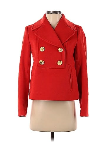 J crew best sale red wool coat