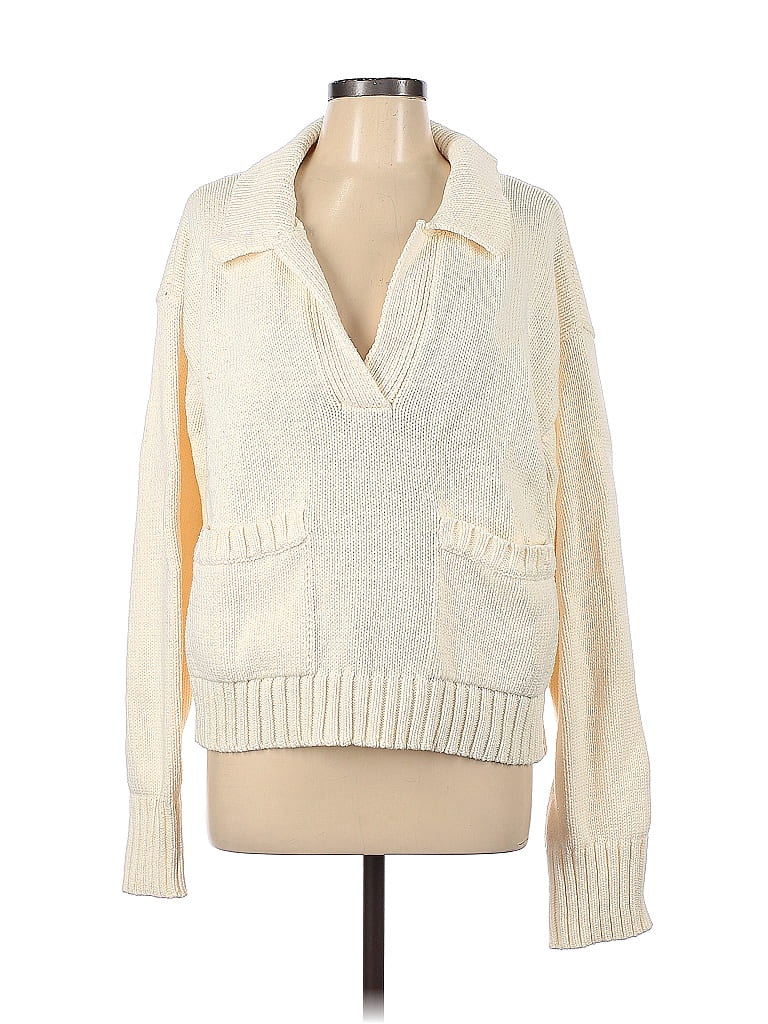 Emory Park Color Block Solid Ivory Pullover Sweater Size L - 54% off ...
