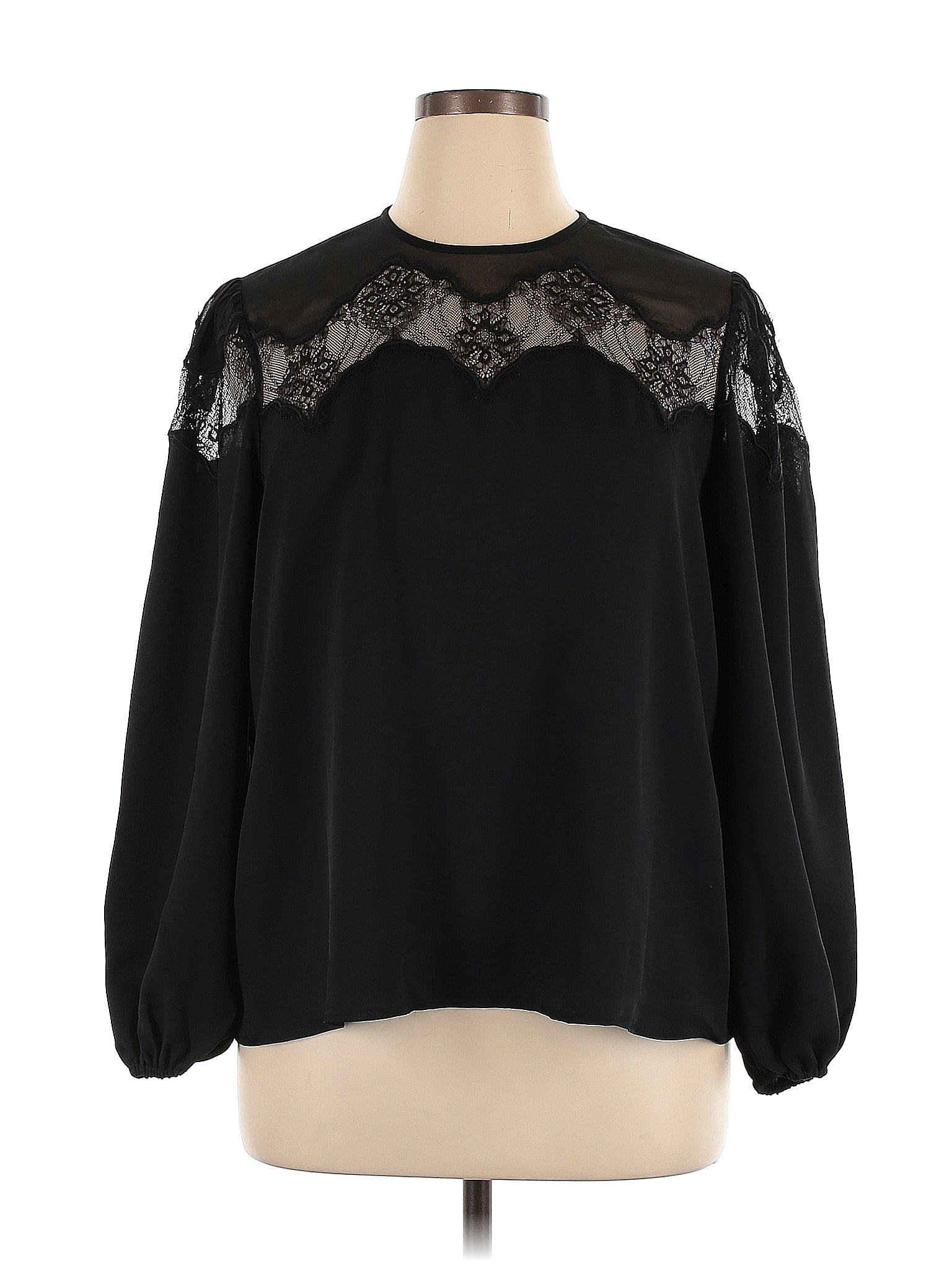 Express Black Long Sleeve Blouse Size Xl 60 Off Thredup