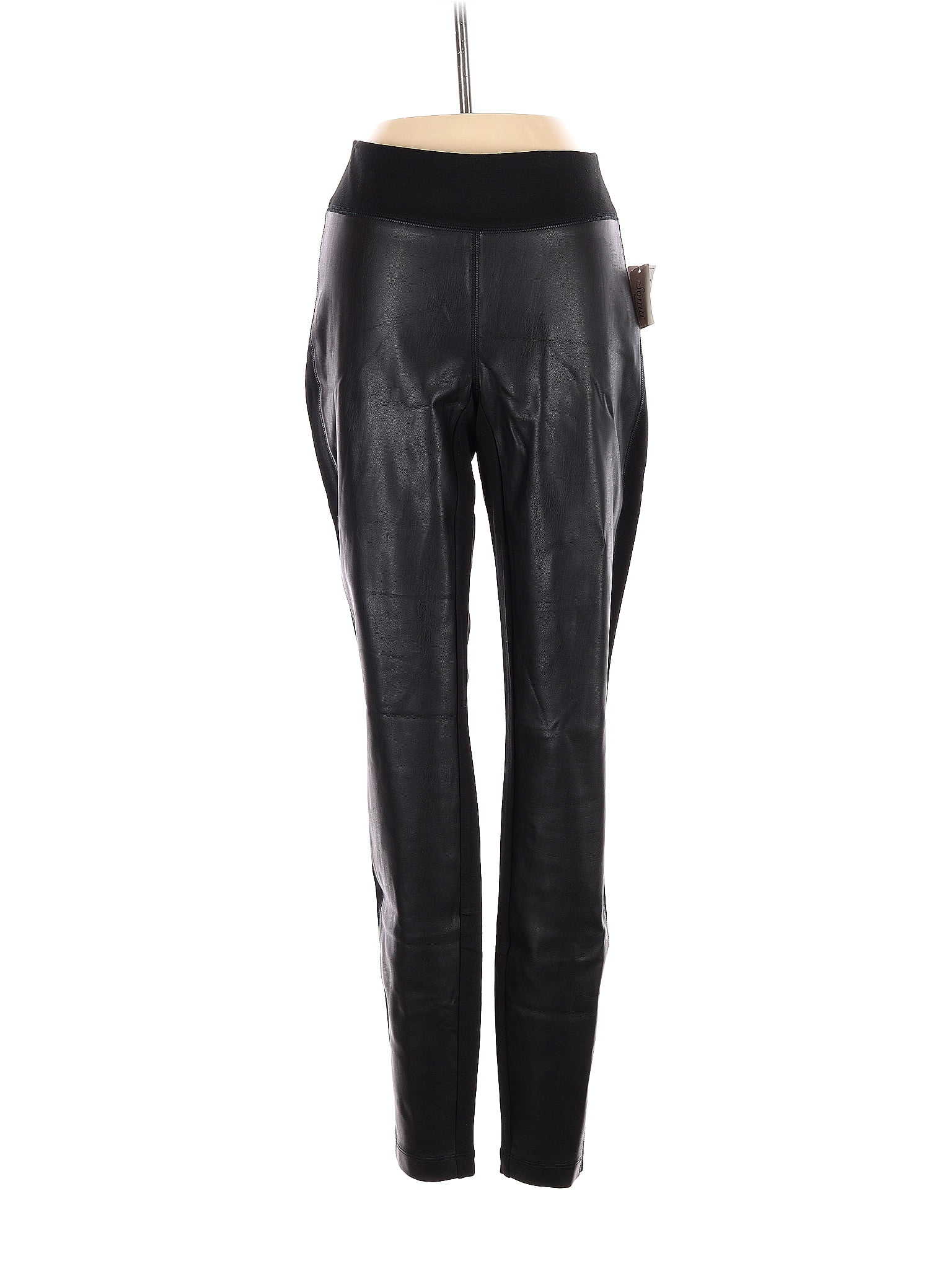 Soma 100% Polyurethane Solid Black Faux Leather Pants Size S - 63% off ...