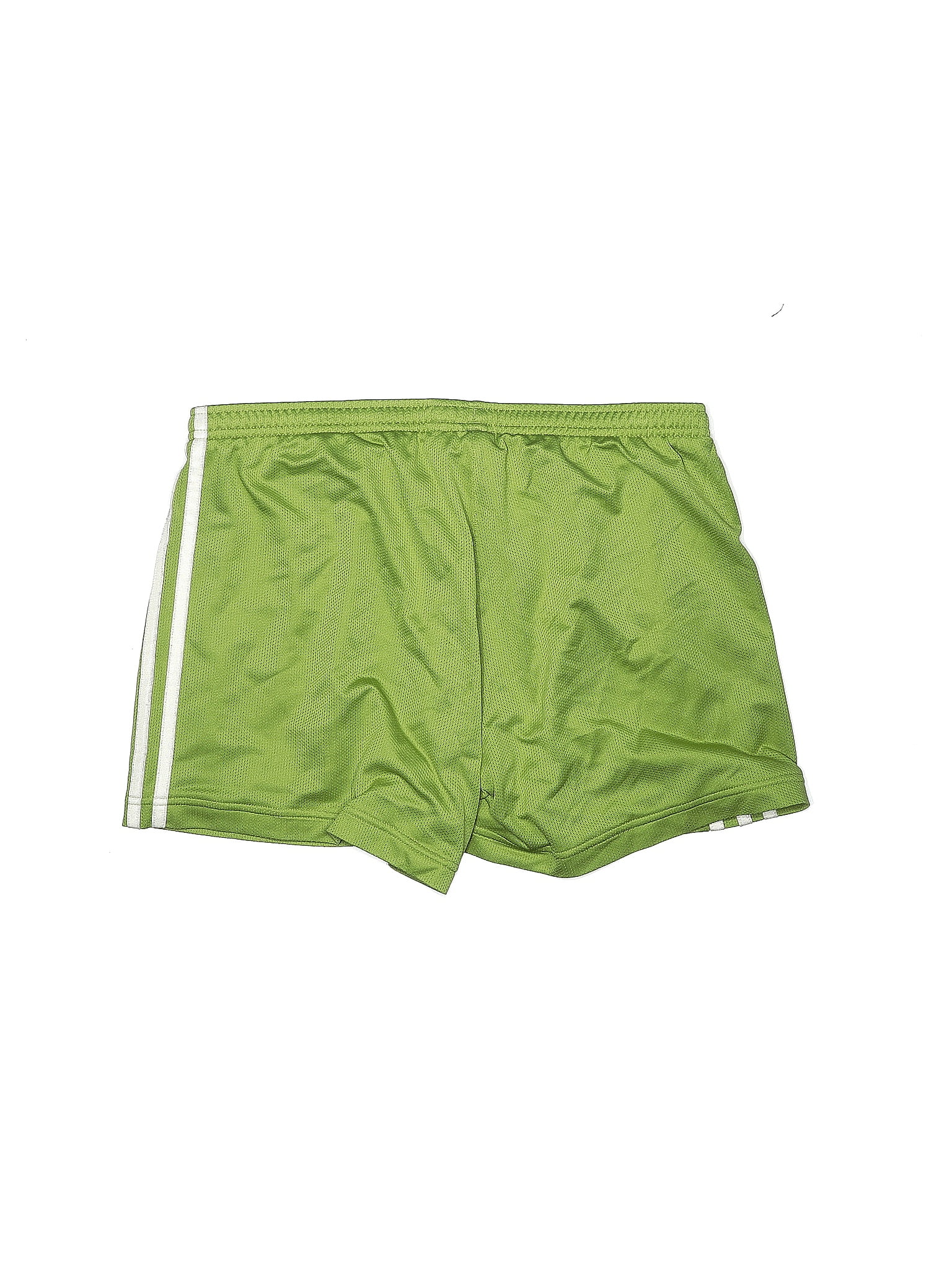 Adidas 100 Polyester Color Block Solid Green Athletic Shorts Size