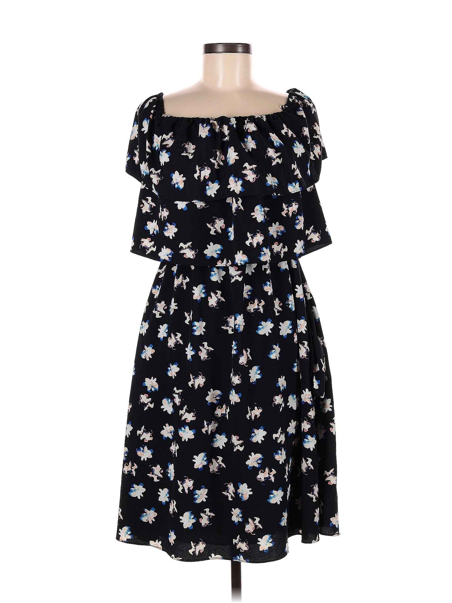 Cooper & Ella 100% Polyester Floral Black Casual Dress Size S - 80% off ...