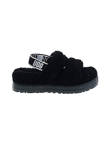 Black ugg slides online size 10