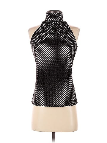 MICHAEL Michael Kors 100% Polyester Polka Dots Black Sleeveless