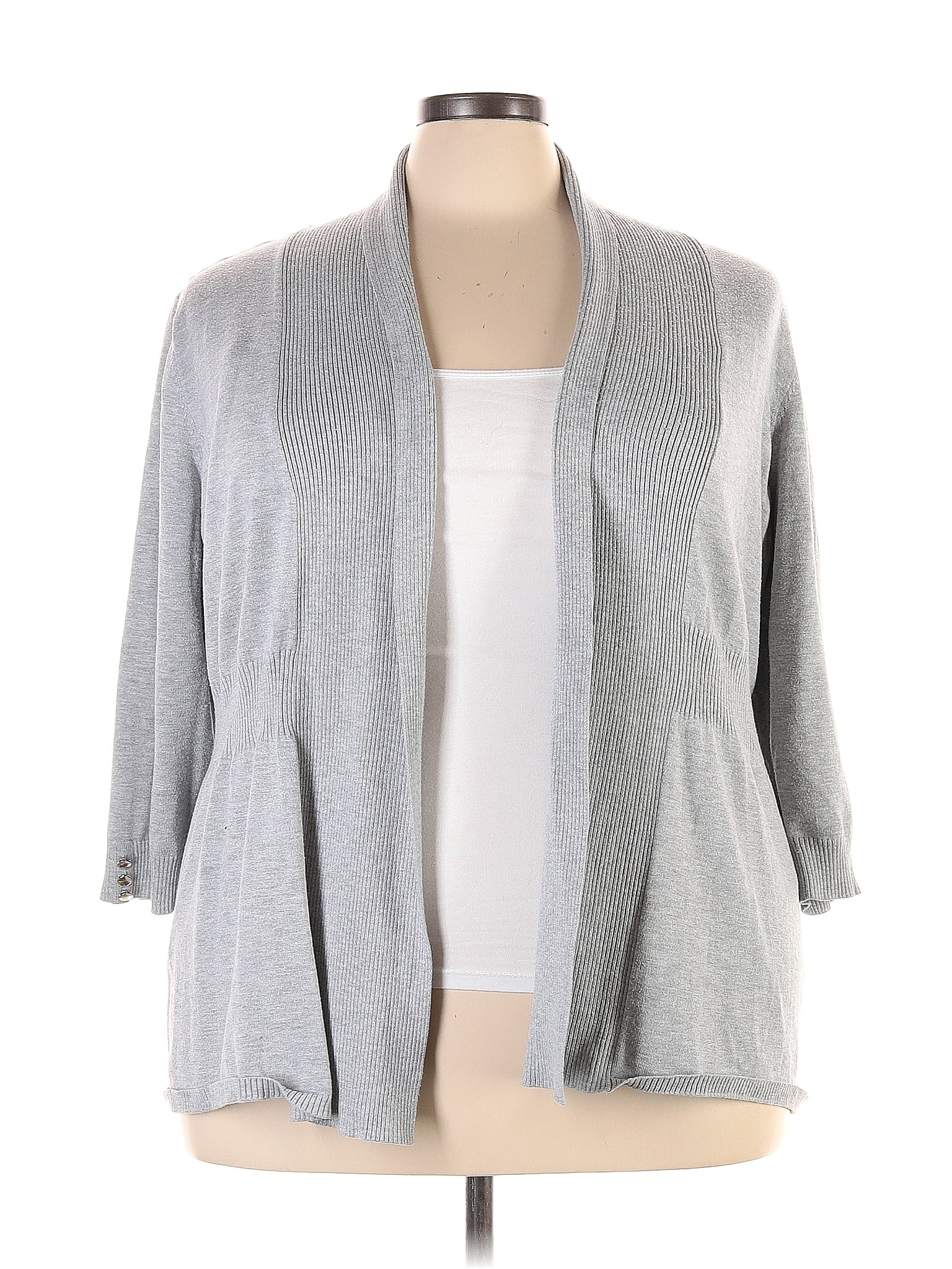 89th And Madison Color Block Gray Cardigan Size 3x Plus 62 Off Thredup