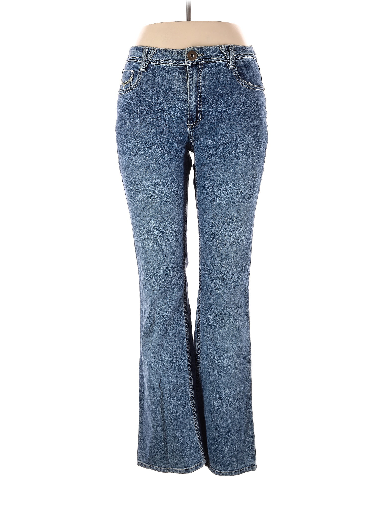 Kim Rogers Solid Blue Jeans Size 12 40 off thredUP