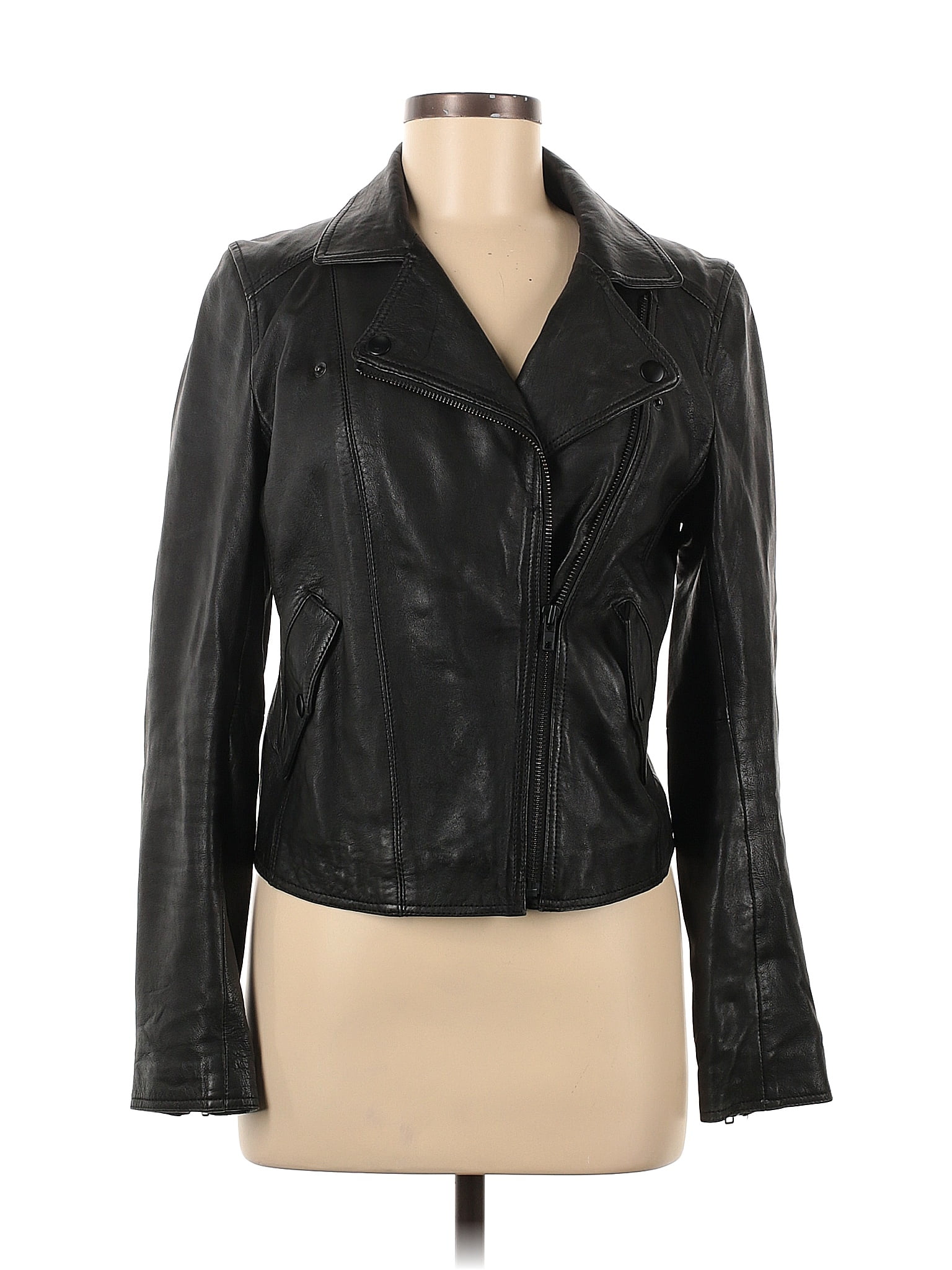 Madewell 100% Leather Black Leather Jacket Size M - 67% off | ThredUp