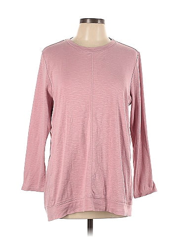 J.Jill 100% Cotton Pink Active T-Shirt Size L (Petite) - 71% off