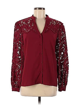 Badgley Mischka Ruby Lace Button Down (view 1)
