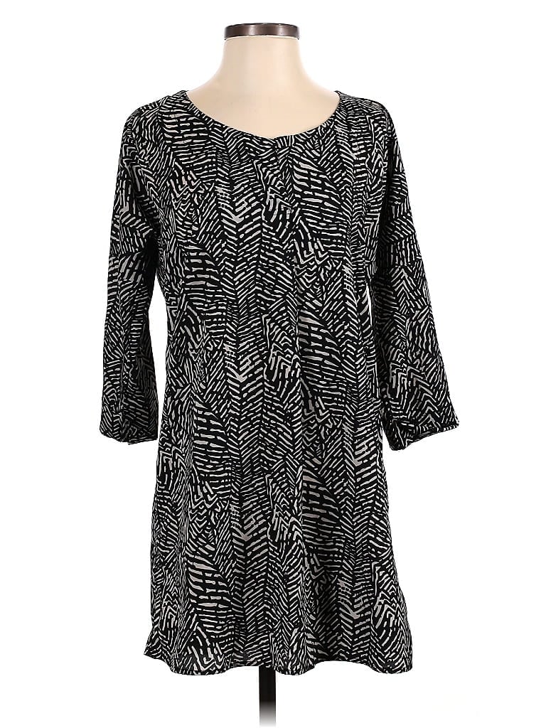 Love 21 100% Polyester Marled Snake Print Animal Print Black Casual Dress Size S - photo 1