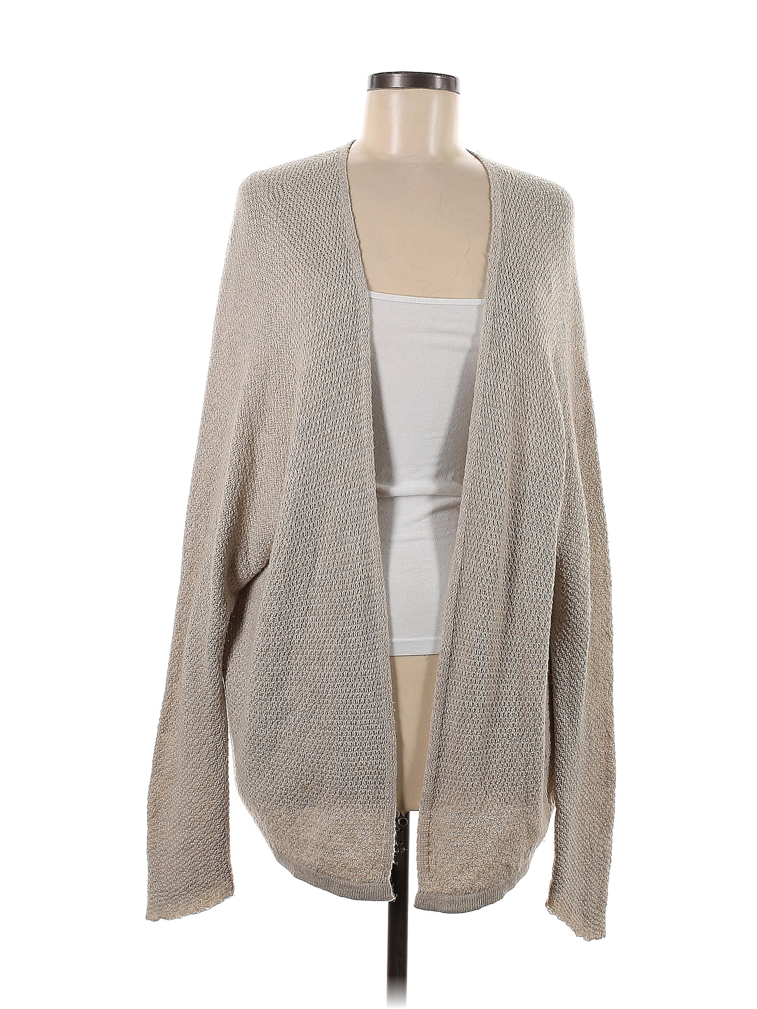Brandy Melville Color Block Solid Tan Cardigan One Size - 50% off