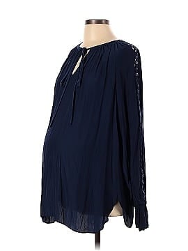 FOR 2 by Ramy Brook Navy Trace Maternity Top (view 1)