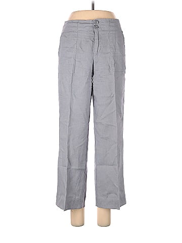 Adrienne Vittadini 100% Linen Gray Casual Pants Size 6 - 73% off