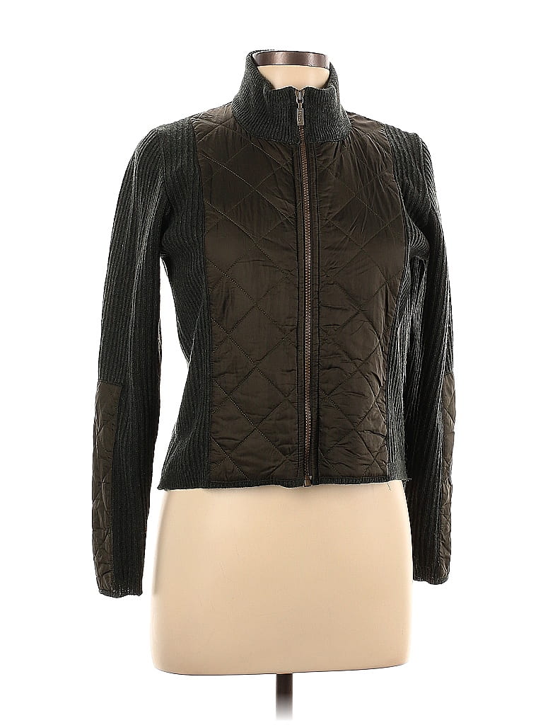 Barbour 100% Wool Solid Green Black Jacket Size 12 - 68% off | thredUP