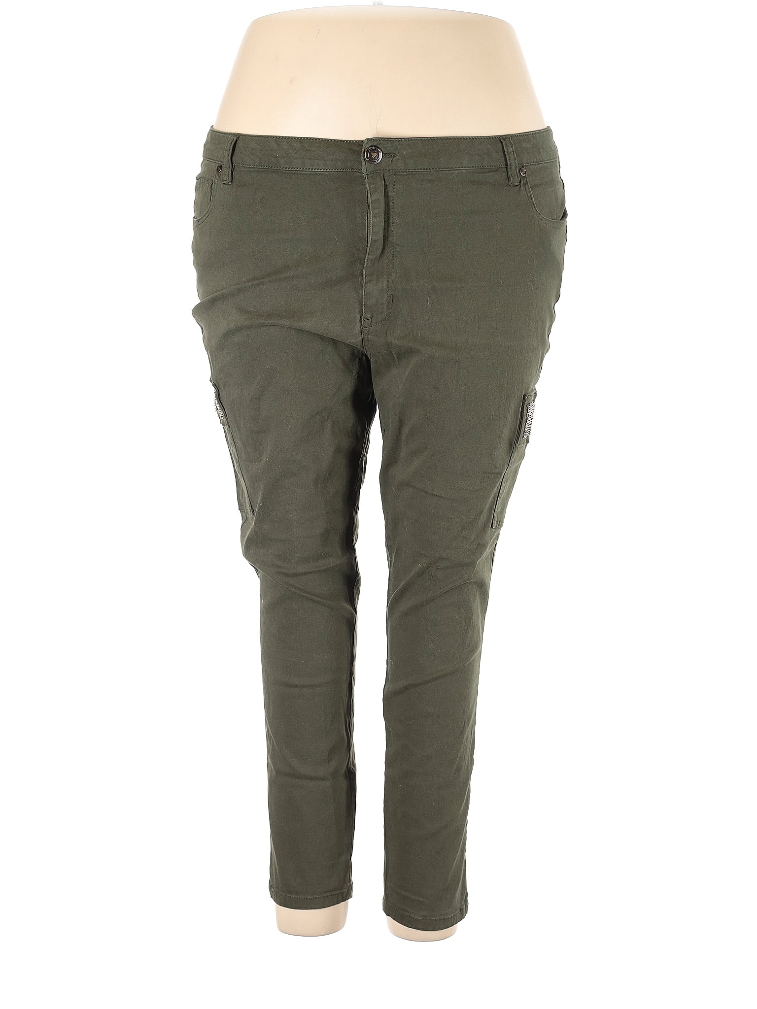 Denim 24/7 Solid Green Jeggings Size 22 (Plus) - 31% off