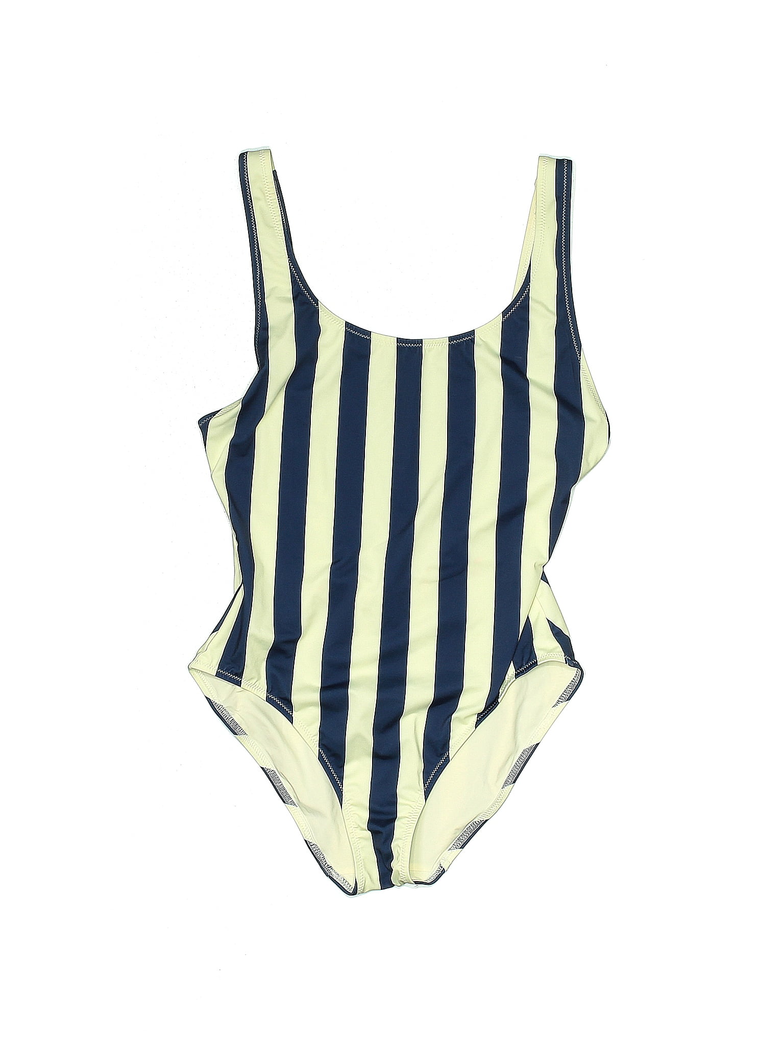 Solid & Striped Stripes Multi Color Yellow One Piece Swimsuit Size M ...