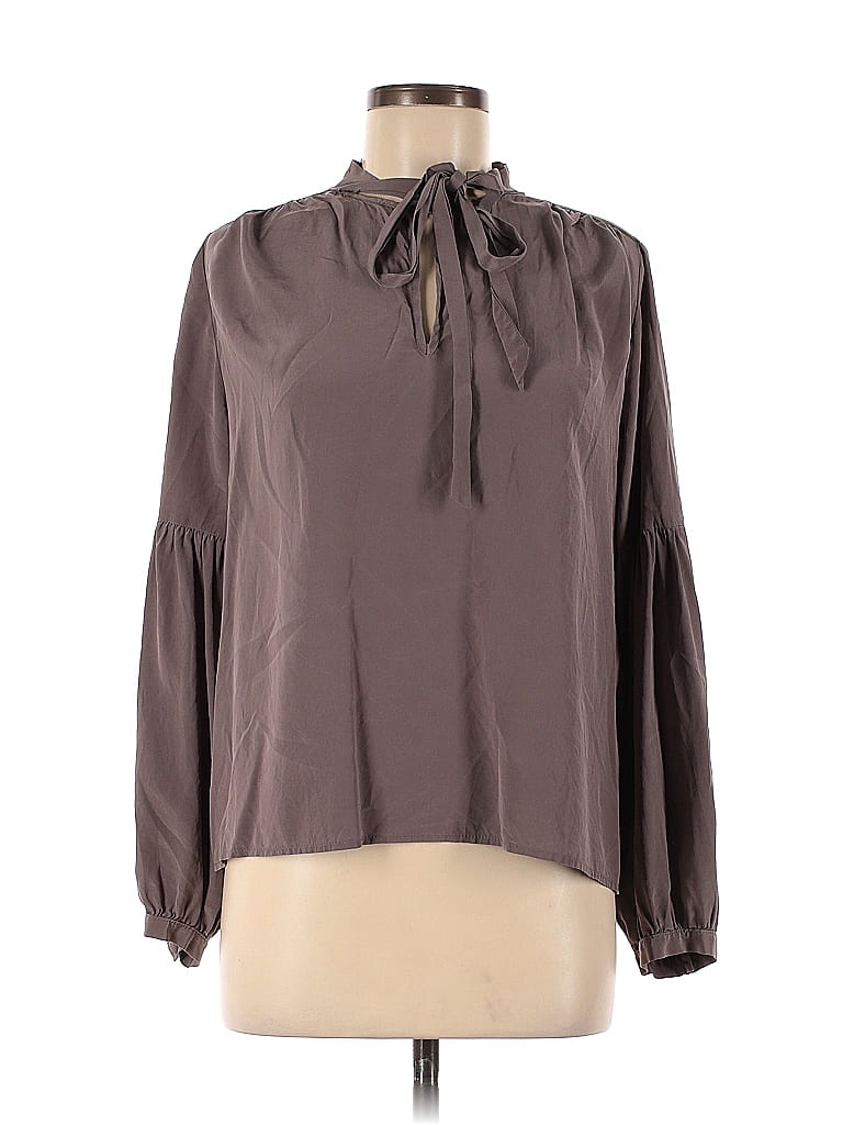 Fifteen Twenty 100% Silk Gray Blouson Sleeve Top Size M - photo 1