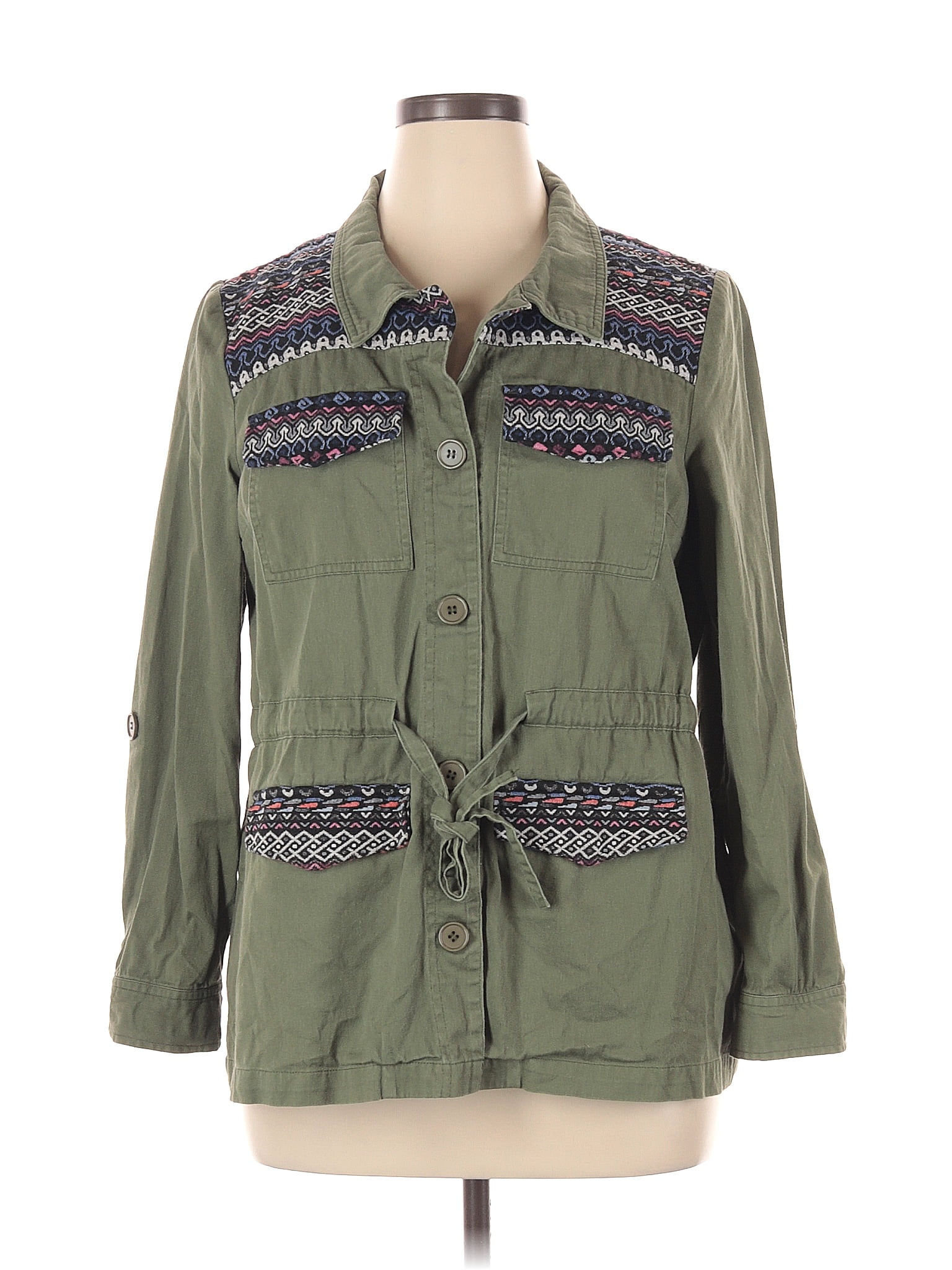 ModCloth 100% Cotton Green Denim Jacket Size XL - 62% off | thredUP