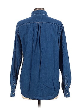 Indigo Long Sleeve Button-Down Shirt (view 2)