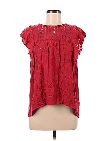 Knox Rose 100% Rayon Red Short Sleeve Top Size M - 0% off