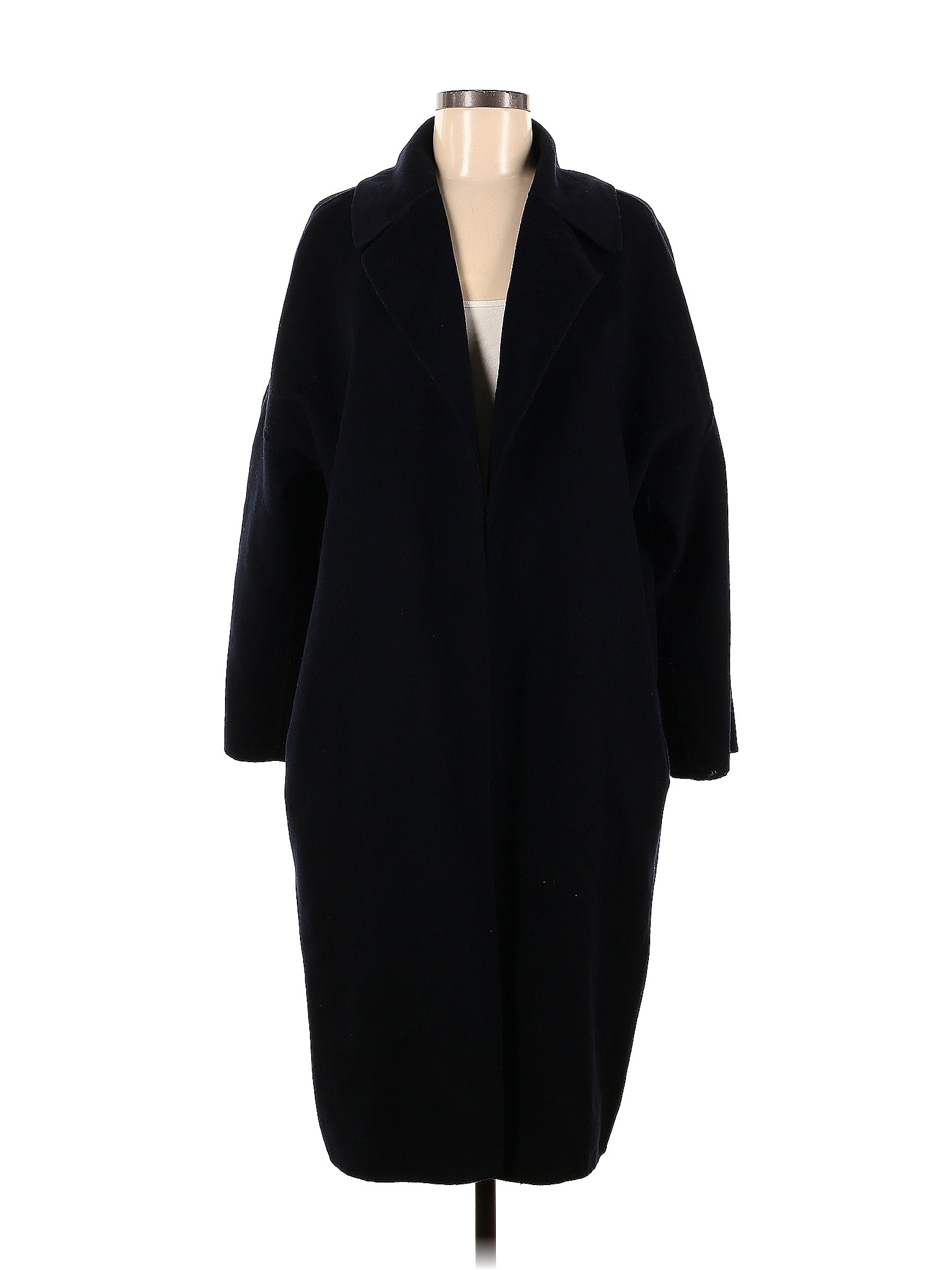 Zara Basic Solid Black Wool Coat Size M - 53% off | thredUP
