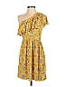 Juicy Couture Floral Motif Paisley Baroque Print Yellow Casual Dress Size P - photo 1
