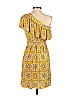 Juicy Couture Floral Motif Paisley Baroque Print Yellow Casual Dress Size P - photo 2