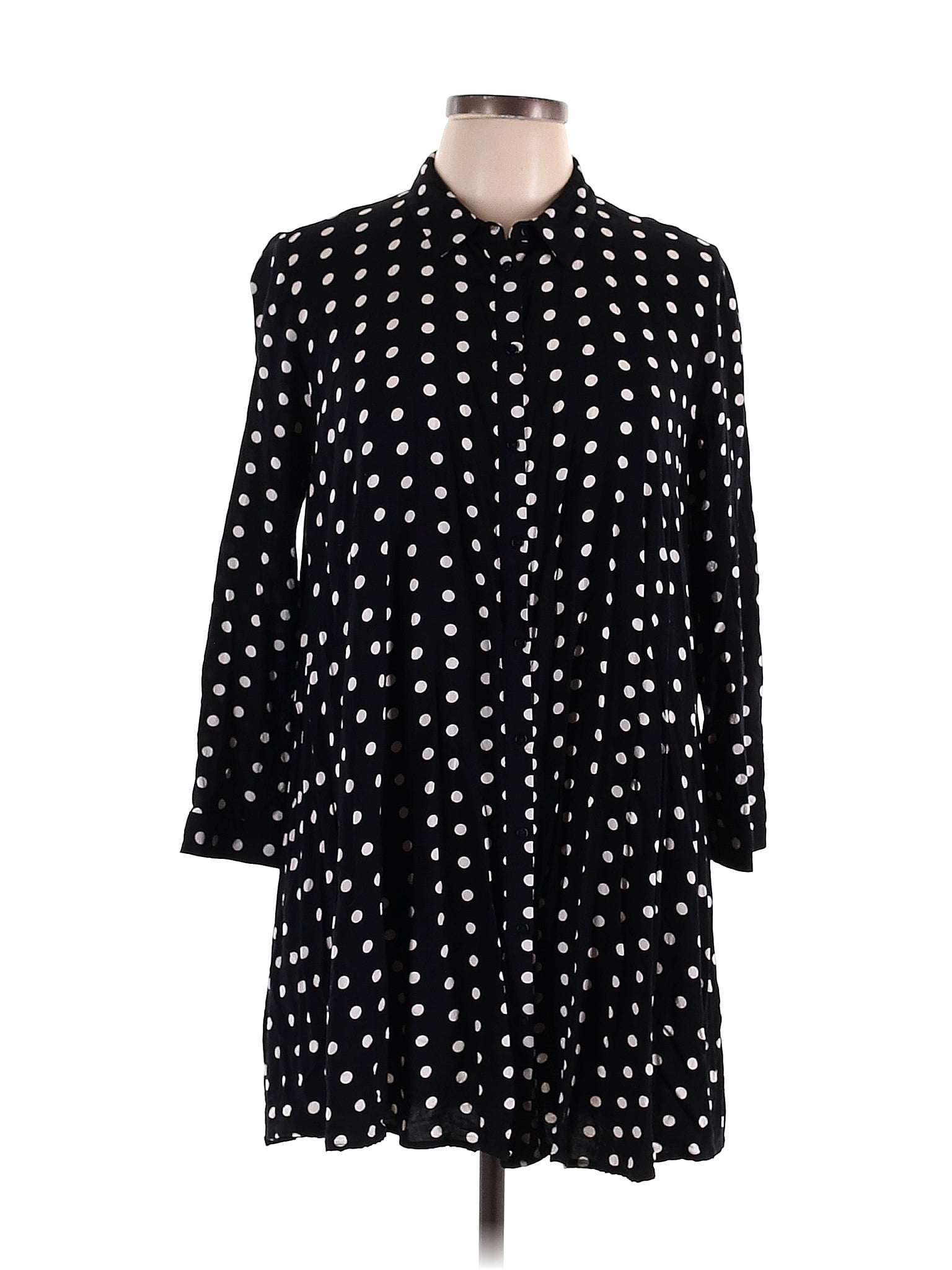 Zara Polka Dots Black Casual Dress Size L - 40% off | thredUP