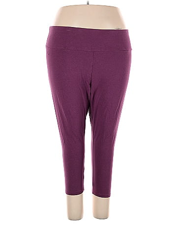 Ava & Viv Polka Dots Purple Leggings Size 3X (Plus) - 31% off