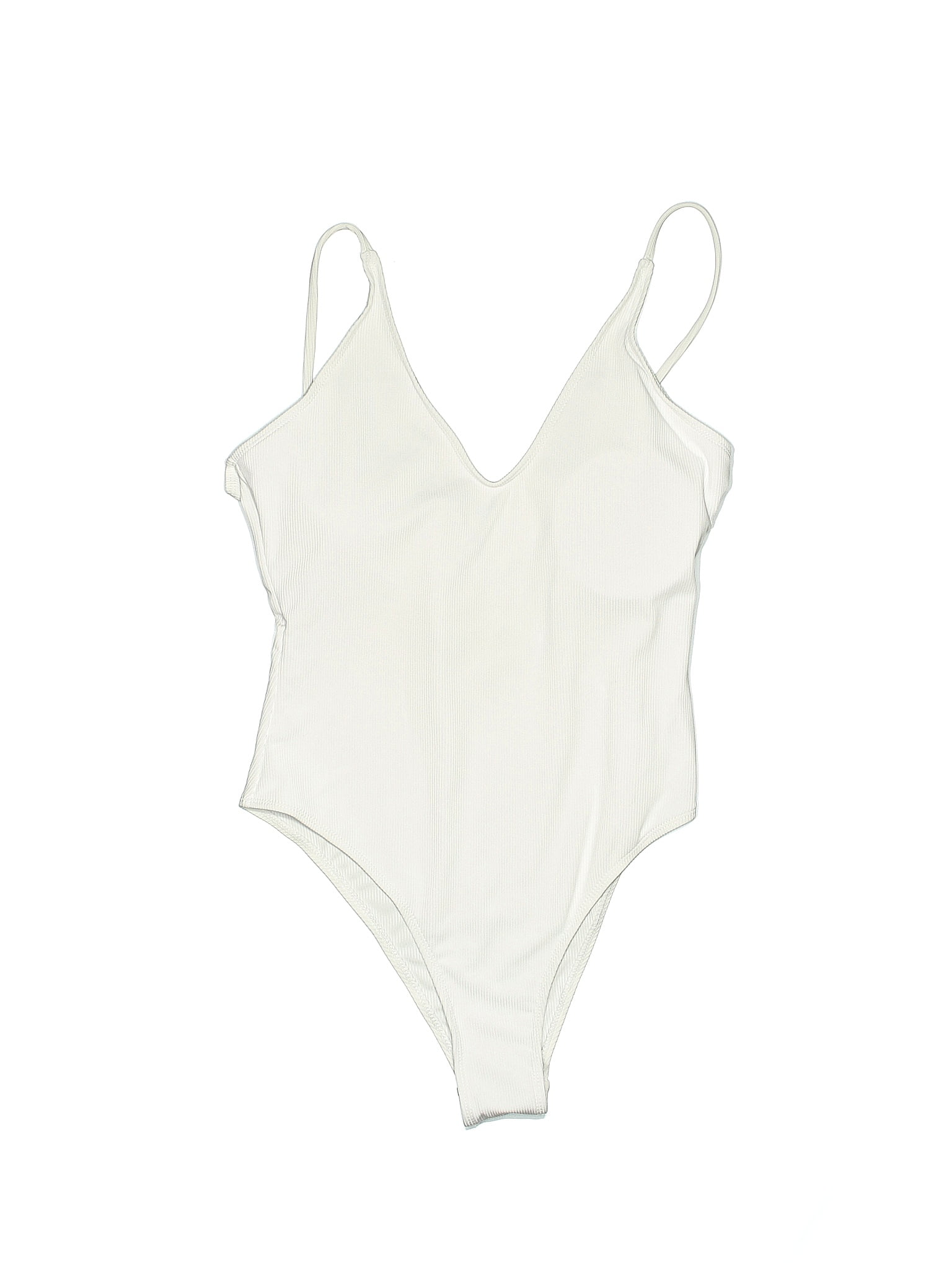 Shein Solid White Ivory One Piece Swimsuit Size M 50 Off Thredup