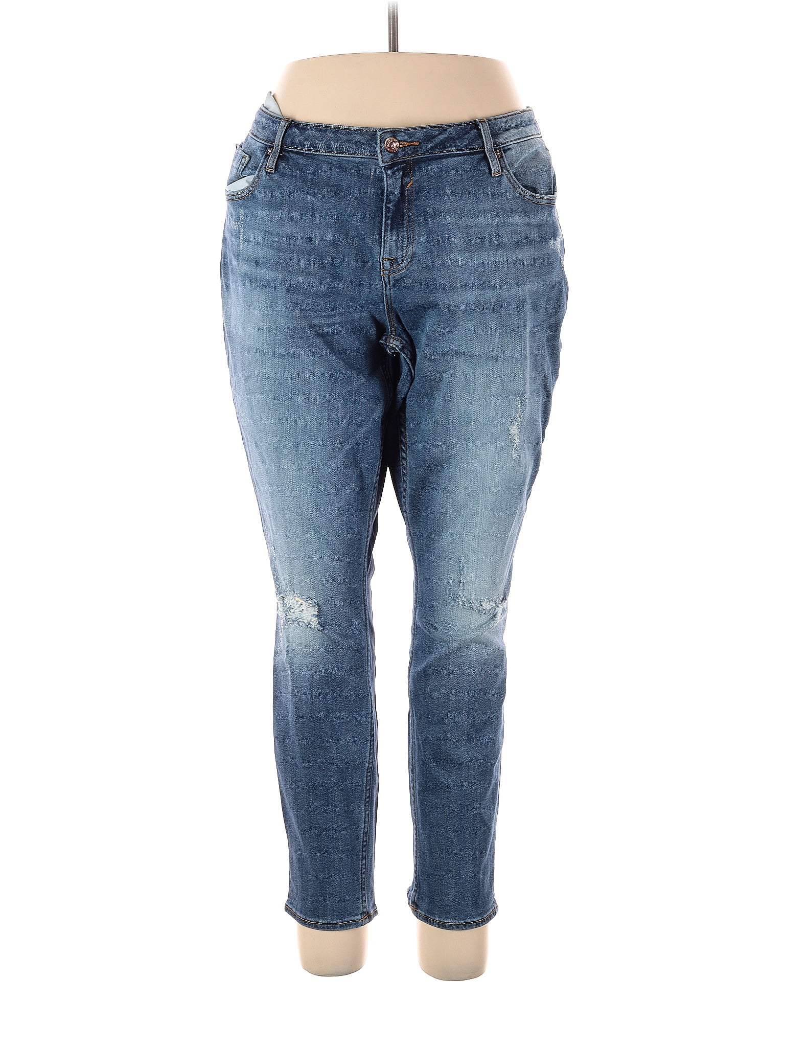 Vigoss Solid Blue Jeans Size 20 (Plus) - 63% off | thredUP