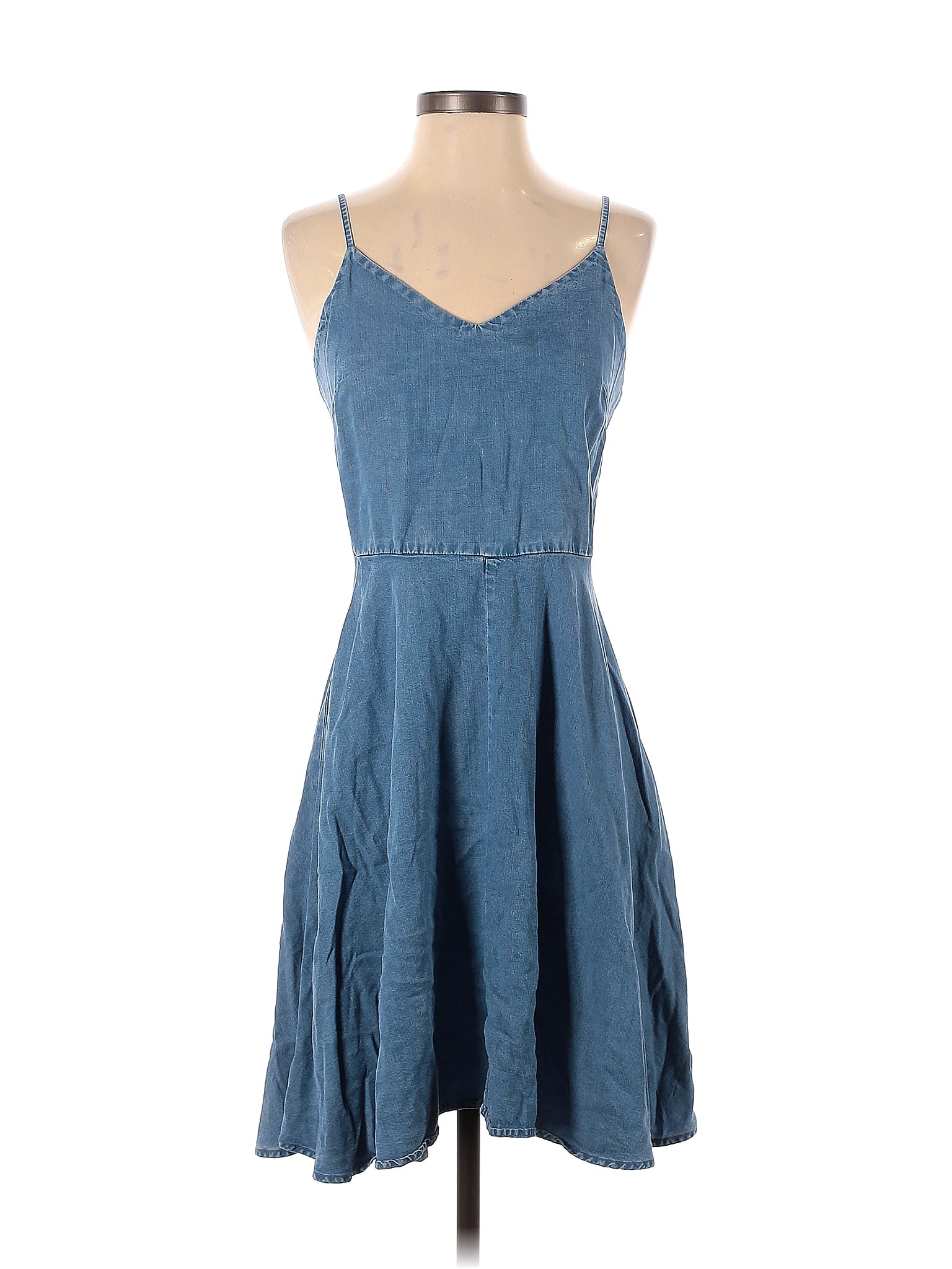 Gap 100% Lyocell Solid Blue Casual Dress Size S - 69% off | thredUP