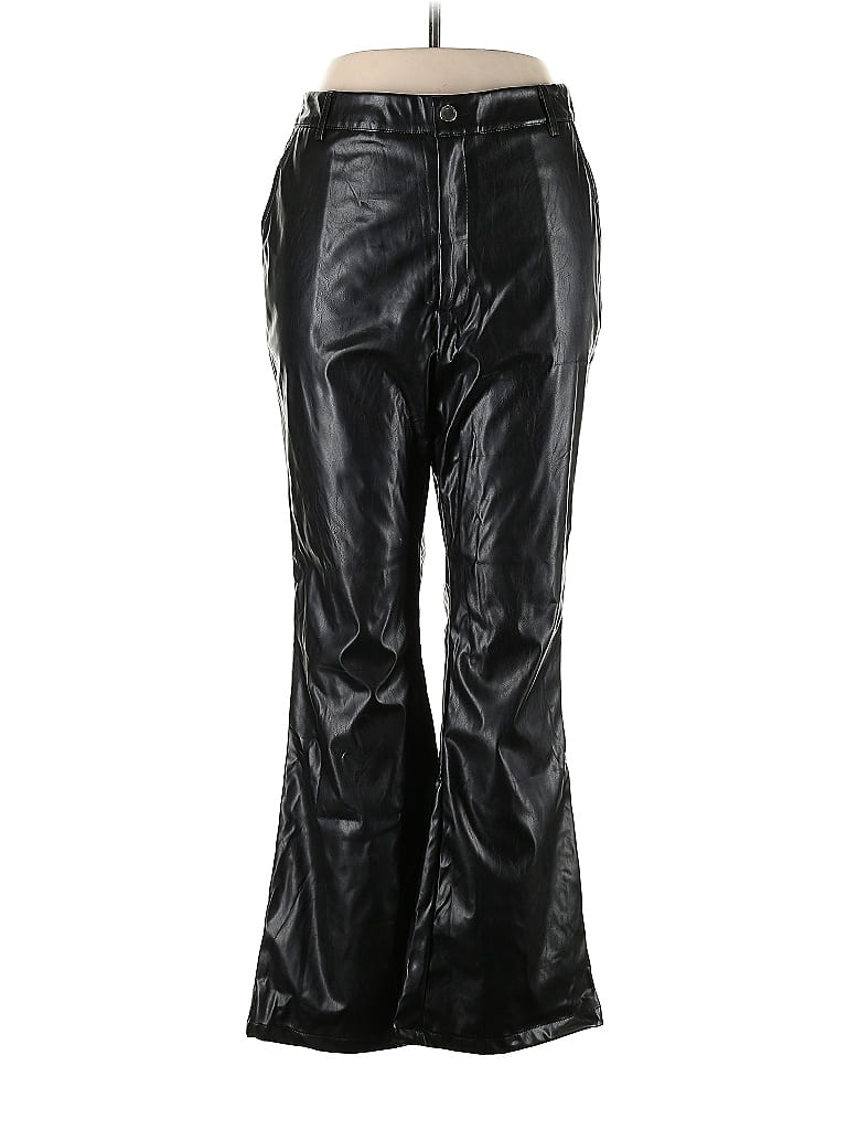 SHEIN CURVE Pre-owned Faux Leather Pants In Black