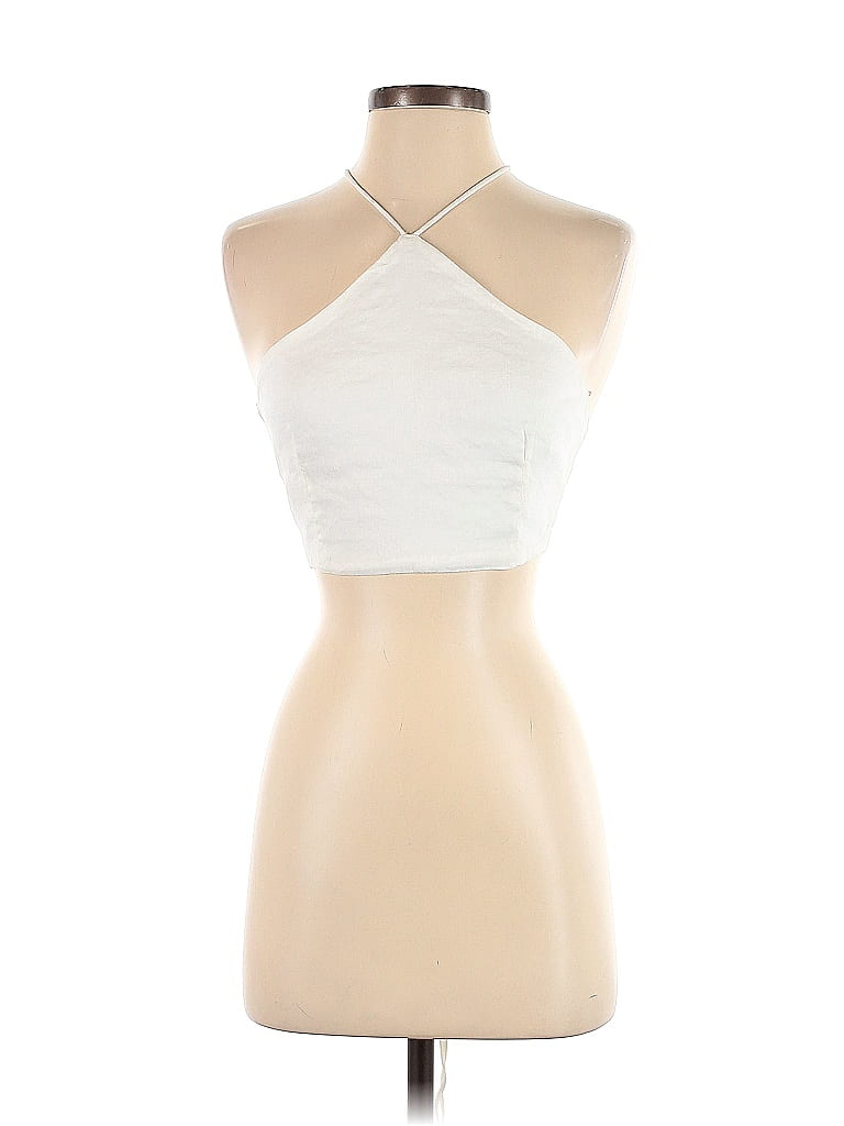 Zara Solid White Ivory Halter Top Size S - 18% off | thredUP
