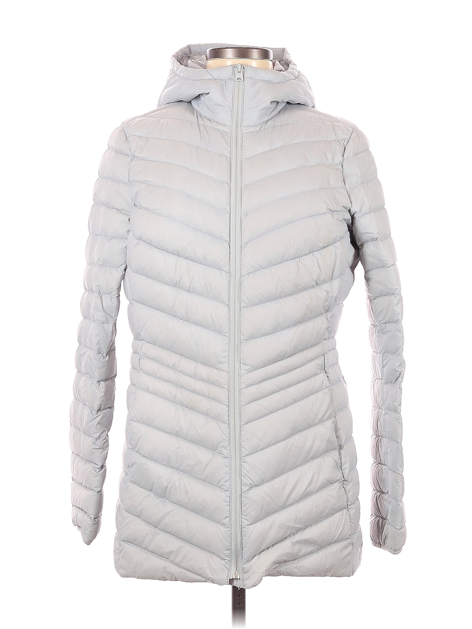 Lands' End 100 Nylon Solid Gray Silver Coat Size 6 8 64 off thredUP