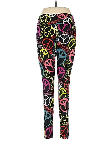 Lularoe Hearts Multi Color Black Leggings One Size - 51% off