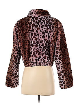 Kendall & Kylie Faux Fur Pink Leopard Jacket (view 2)