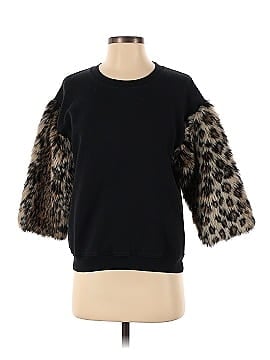 Harvey Faircloth Faux Leopard Sleeve Sweatshirt (view 1)