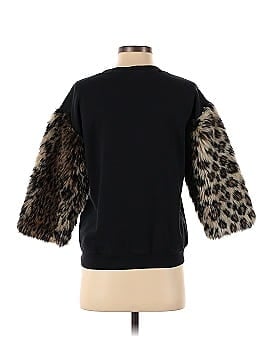 Harvey Faircloth Faux Leopard Sleeve Sweatshirt (view 2)