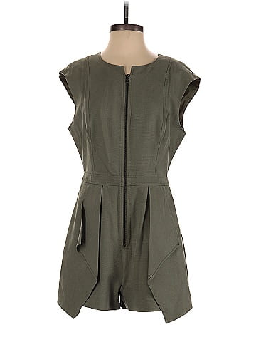 BCBGMAXAZRIA Solid Green Romper Size M 77 off thredUP