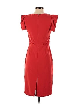 Halston Red Asymmetric Neck Dress (view 2)