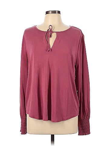 Lucky Brand Burgundy Long Sleeve Top Size L - 71% off