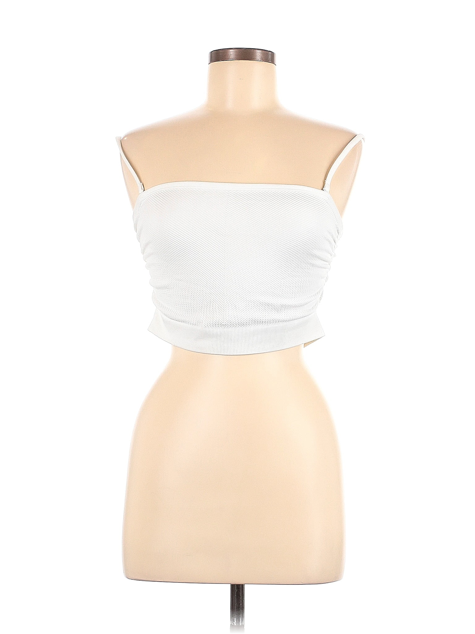 colsie Solid White Silver Tank Top Size M - 7% off